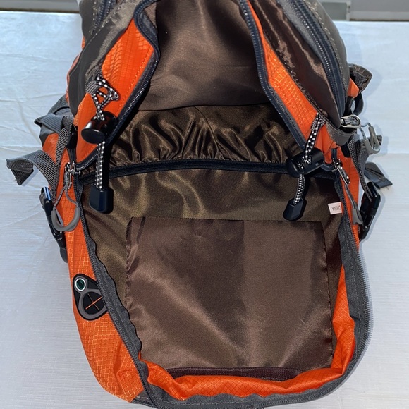 40L FengDong Waterproof Lightweight Hiking,Camping,Travel Backpack Orange - Picture 3 of 3